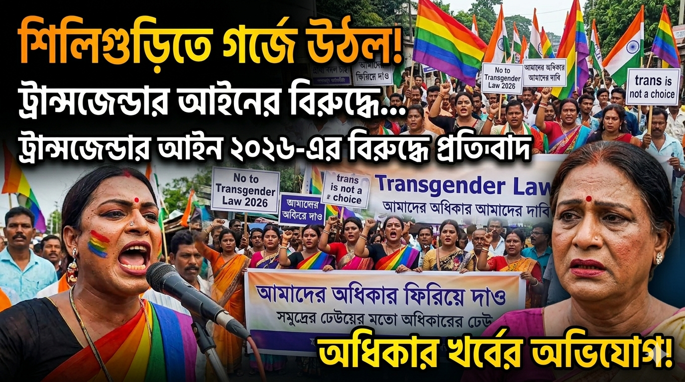 Protest in Siliguri against Transgender Law 2026; minority communities voice concerns over erosion of rights