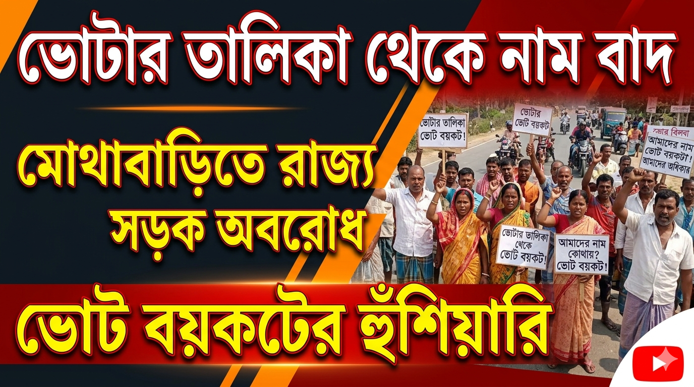 Road Blockade in Mothabari Over Alleged Voter List Deletions, Warning of Poll Boycott